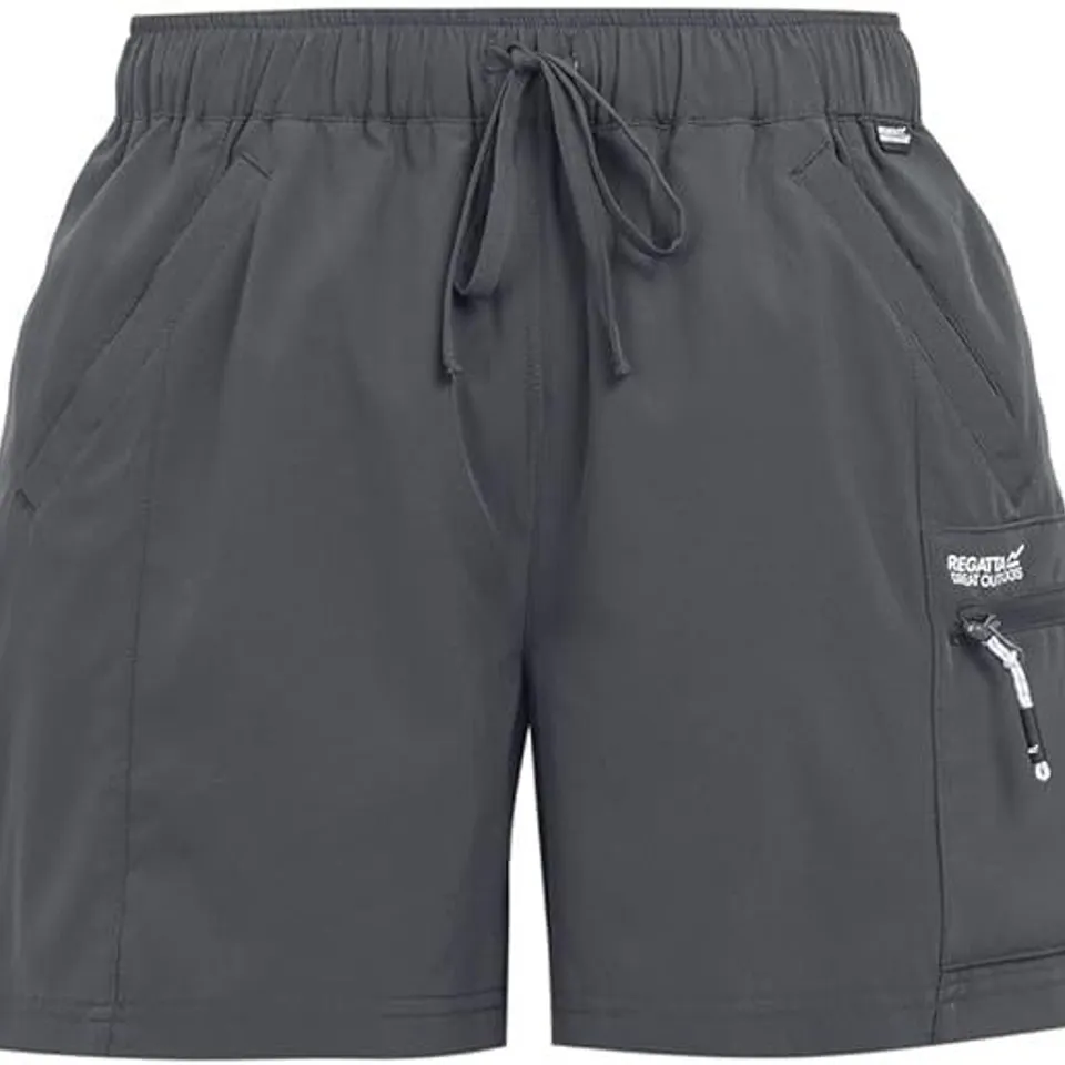 BRAND NEW REGATTA TRAVEL LIGHT PACKAWAY SHORTS in seal grey - uk 14