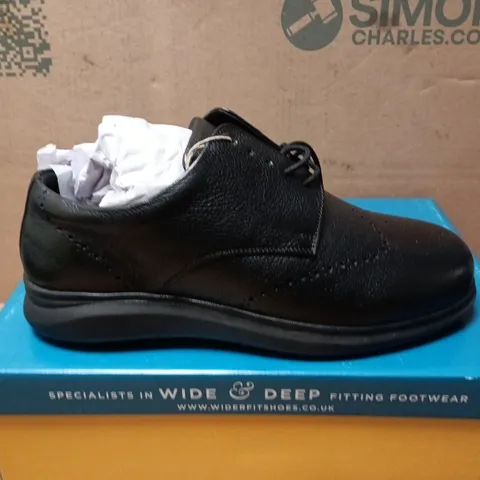 BOXED PAIR OF DBSHOES ELLIOT BLACK LEATHER SHOES - UK 12