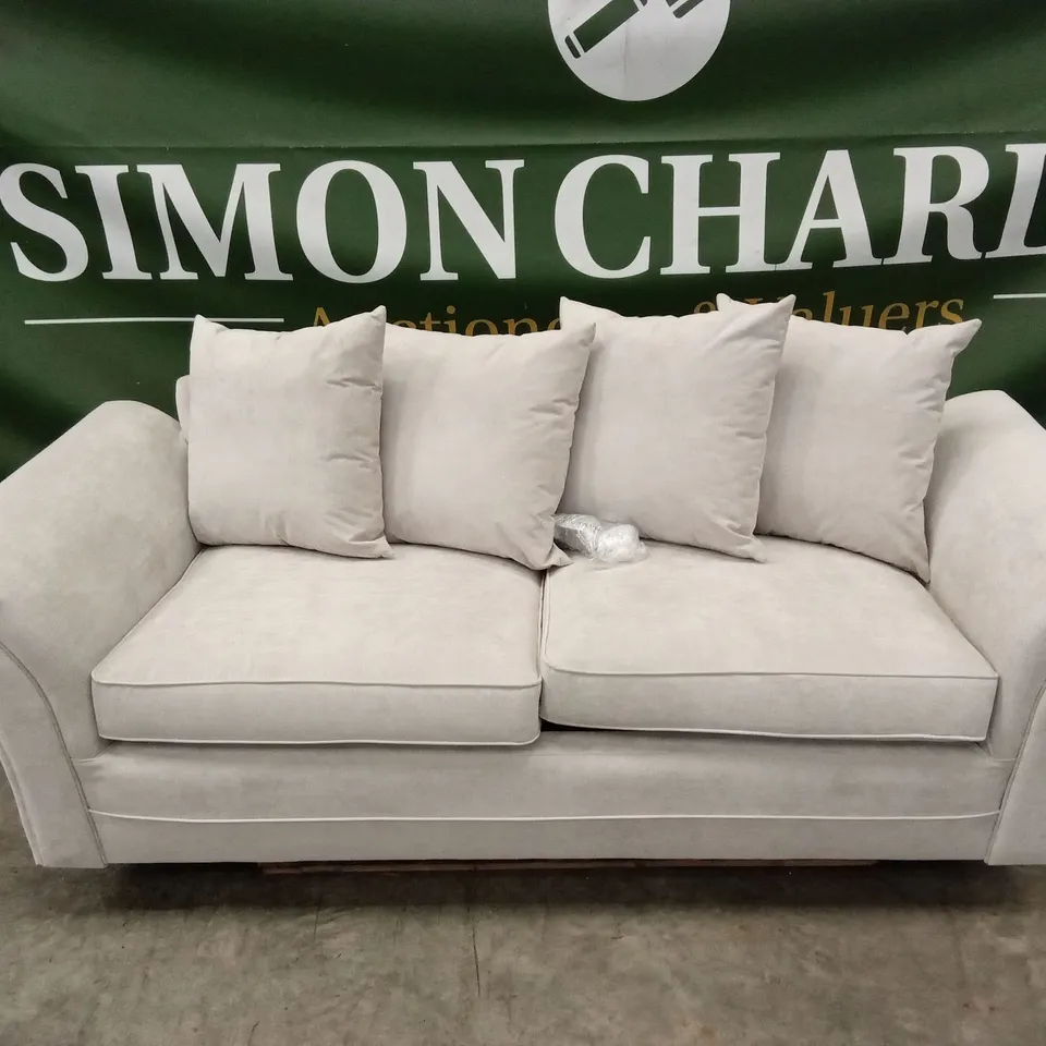 DURY FABRIC 3 SEATER SCATTER BACK SOFA - NATURAL RRP £499