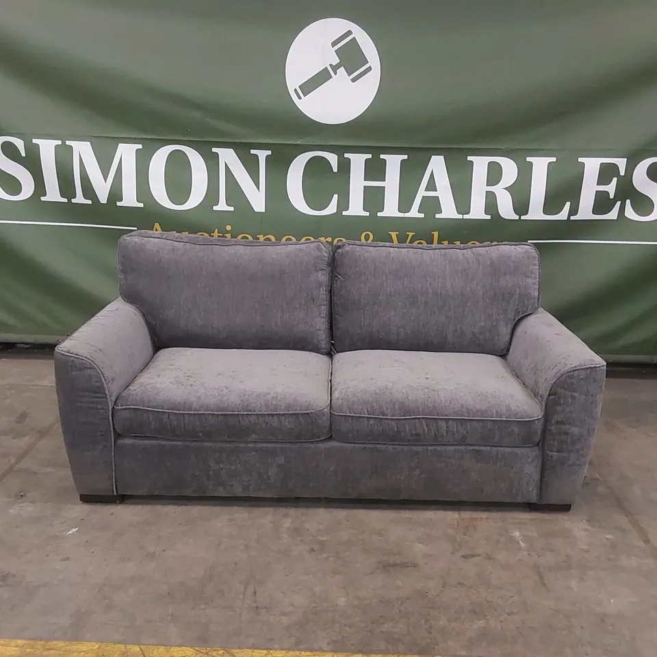 QUALITY DESIGNER HARLOW CHENILLE FABRIC UPHOLSTERED 3 SEATER SOFA