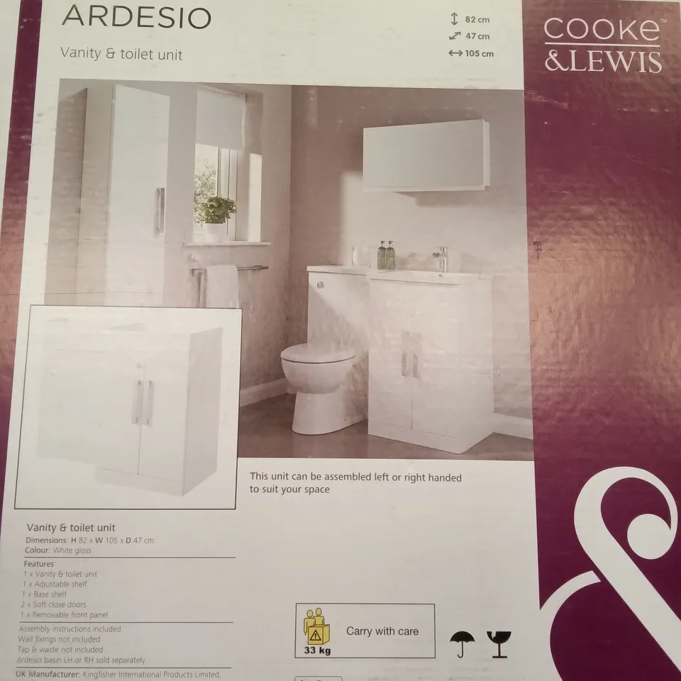 BOXED ARDESIO VANITY & WC UNIT - WHITE