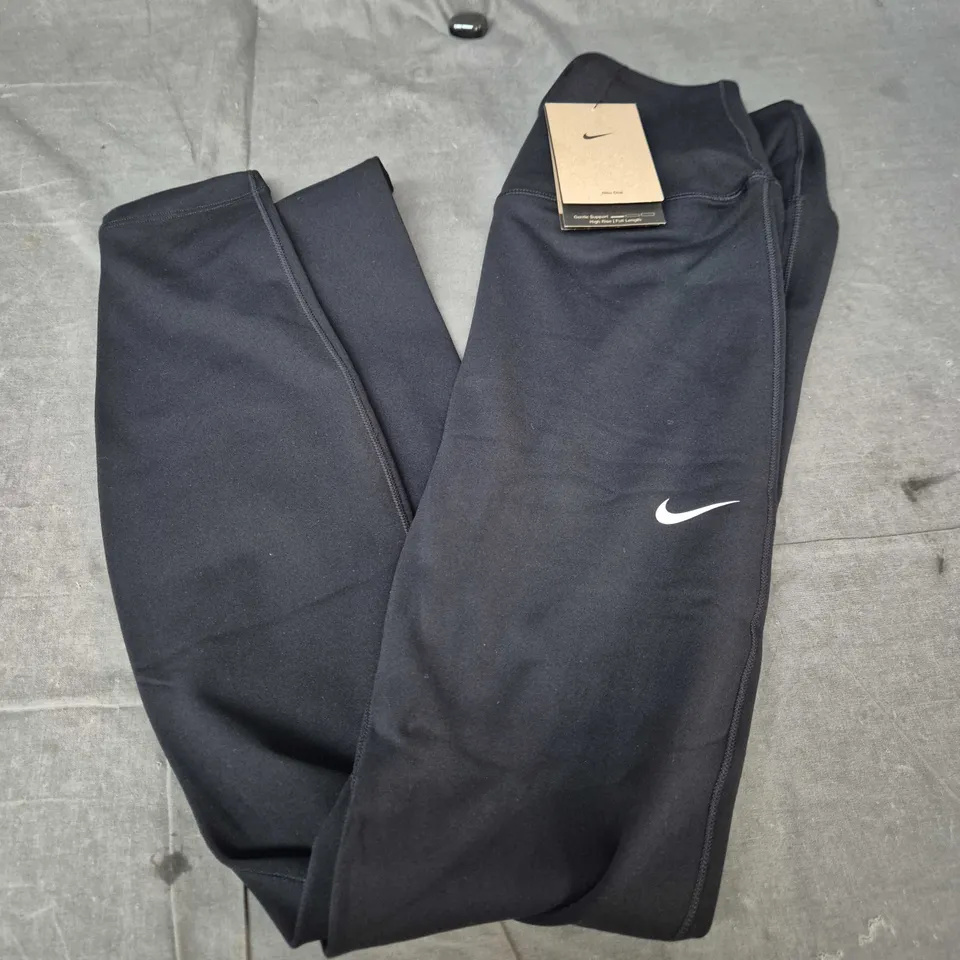 NIKE ONE DRI-FIT BLACK TRAINING TROUSERS WITH SWOOSH LOGO