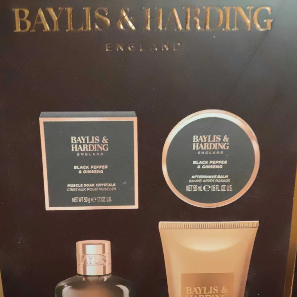 SEALED BAYLIS & HARDING BODY CARE GIFT SET – BLACK PEPPER & GINSENG, ENGLAND