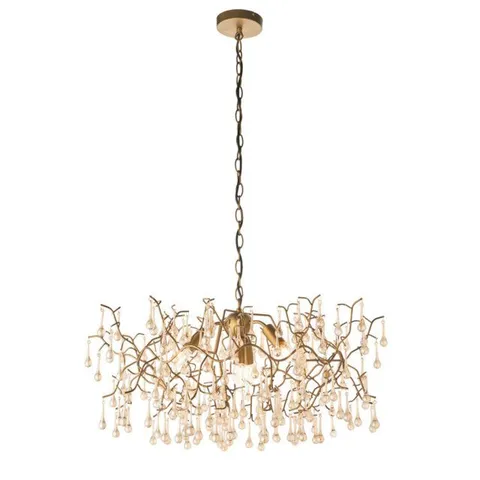 BOXED HEWES 4-LIGHT CRYSTAL CHANDELIER (1 BOX)
