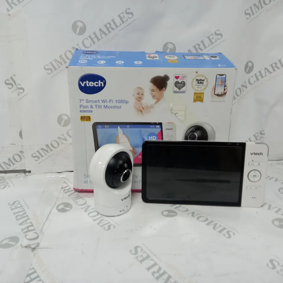 BOXED VTECH 7 INCH SMART WI-FI 1080P PAN AND TILT MONITOR