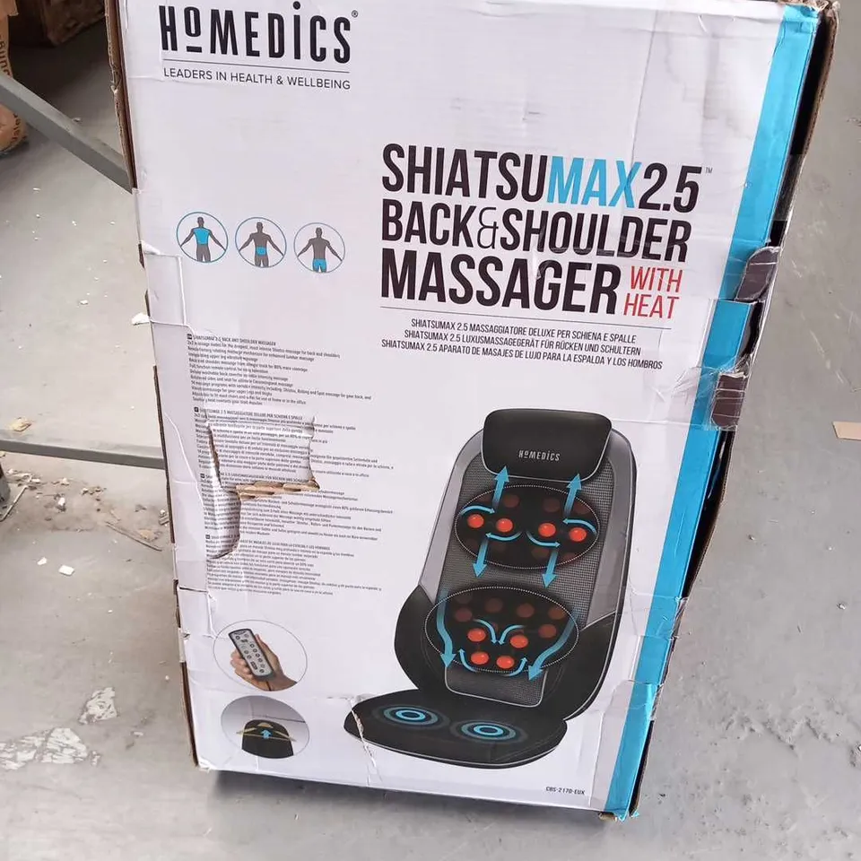 BOXED HOMEDICS SHIATSU MAX 2.5 BACK AND SHOULDER MASSAGER WITH HEAT