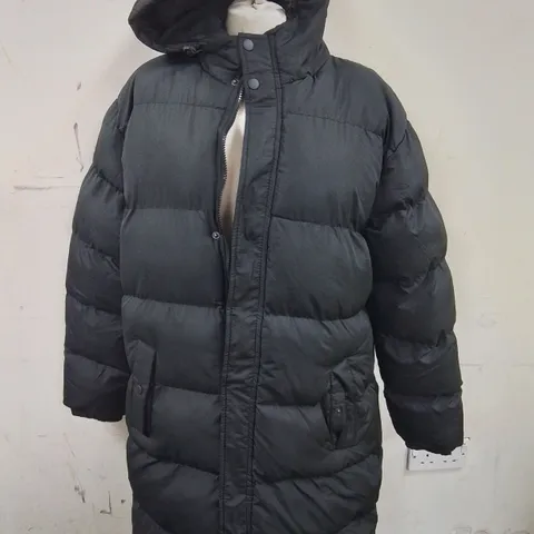 FLUID LONGLINE PADDED BLACK COAT - L