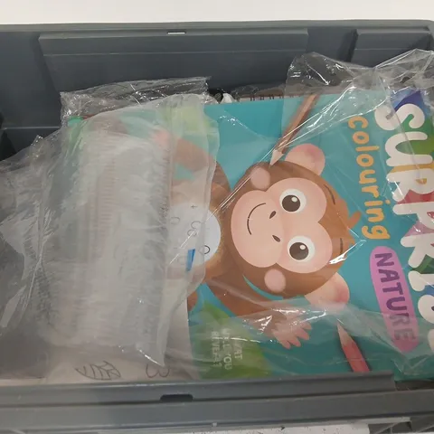 APPROXIMATELY 15 ASSORTED HOUSEHOLD PRODUCTS TO INCLUDE COLOURING BOOK PLASTIC FORKS AND LED SOLAR LIGHTS
