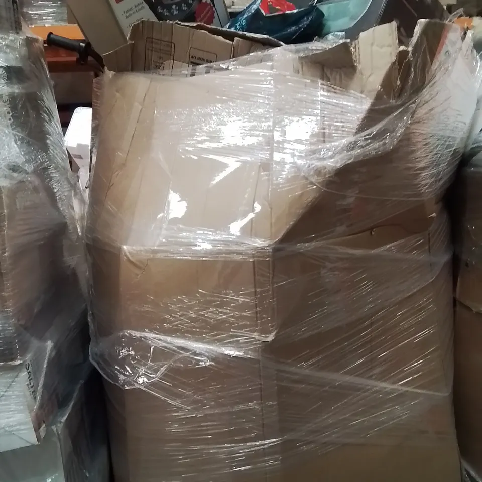 PALLET OF ASSORTED HOUSEHOLD GOODS AND PRODUCTS TO INCLUDE;KARAOKE SYSTEM,OUTDOOR HEATER,BIKE