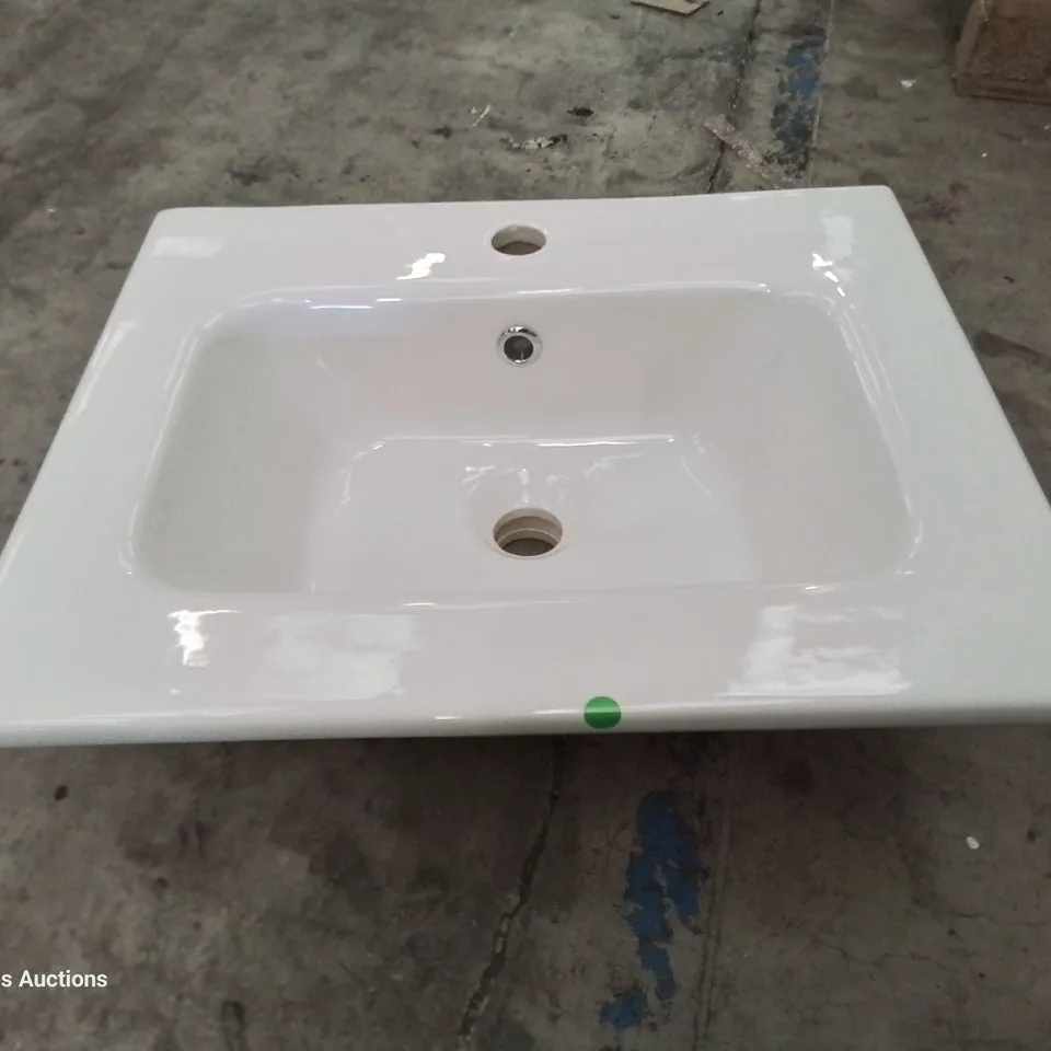 BOXED CANELLI CERAMIC SINGLE TAP VANITY BASIN WHITE 500 × 400mm