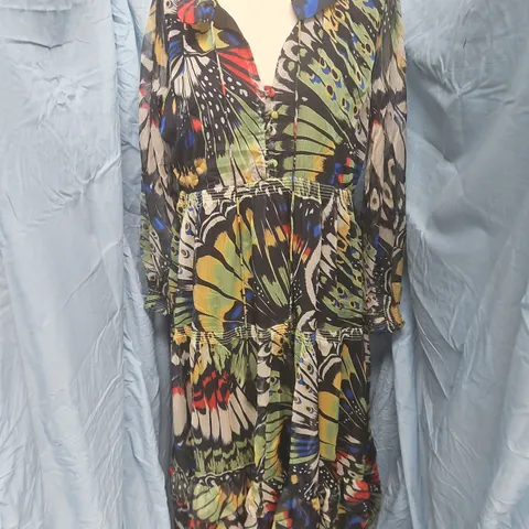 ADOR BUTTERFLY PRINT MAXI DRESS – UK SMALL (S)
