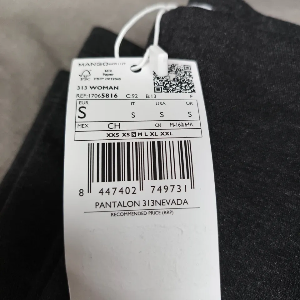 MANGO 313 NEVADA WOMEN'S TROUSERS – DARK GREY – SIZE S
