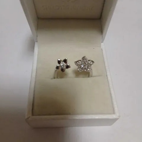 DIAMONIQUE 0.29CT PAVE FLOWER RING STERLING SILVER