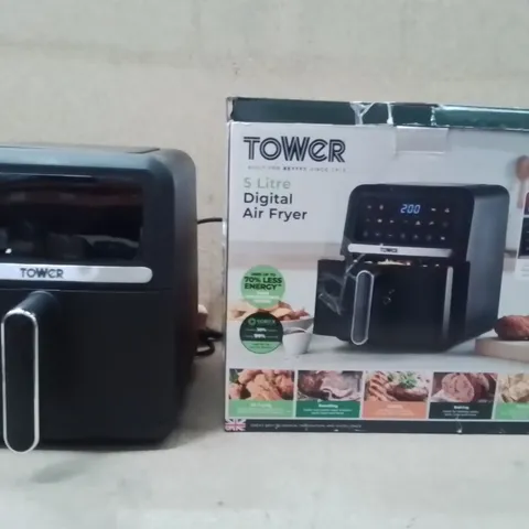 BOXED TOWER SINGLE DRAW AIR FRYER 5 LITRE