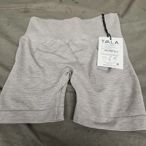 TALA SCULPT SEAMLESS HIGH WAISTED SCRUNCH SHORTS LIGHT GREY MARL SIZE XS