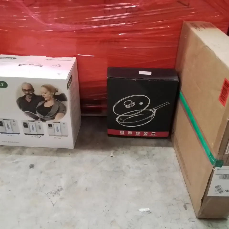 PALLET OF ASSORTED HOUSEHOLD GOODS AND PRODUCTS TO INCLUDE;OXYGEN CONCENTRATOR,PANS,INDUCTION COOKER 