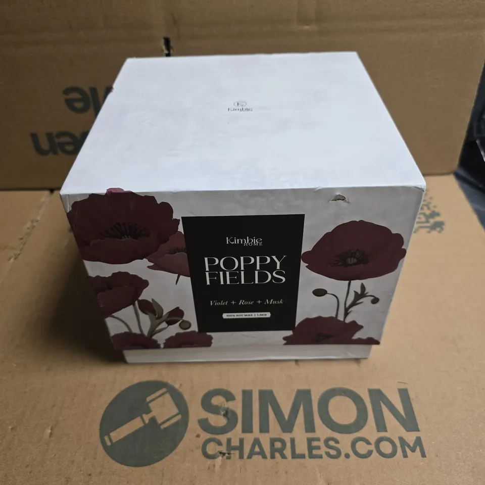KIMBIE HOME POPPY FIELDS VIOLET/ROSE/MUSK 1.4KG CANDLE BOXED