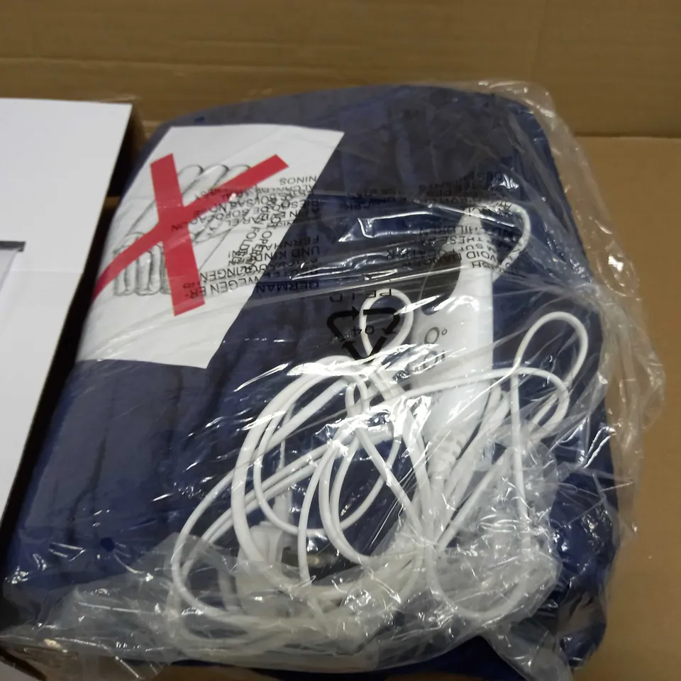 COZEE HOME HEATED NAVY THROW