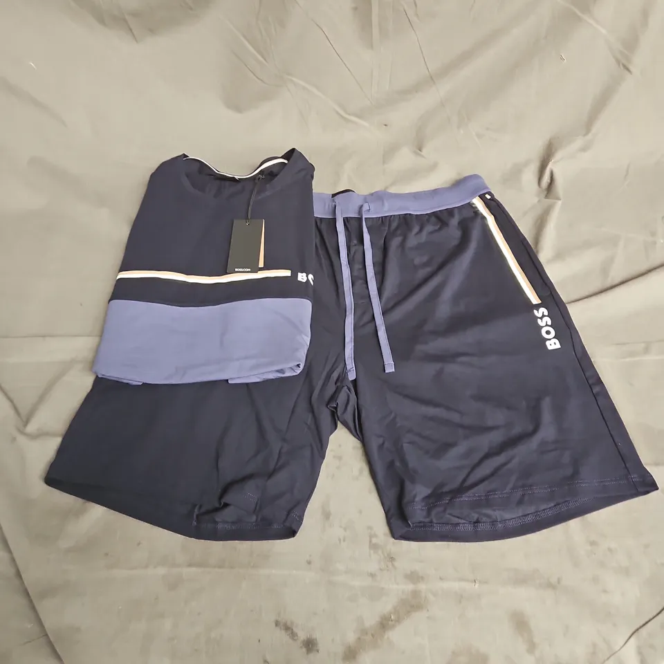 HUGO BOSS TSHIRT SHORT SET IN NAVY SIZE L