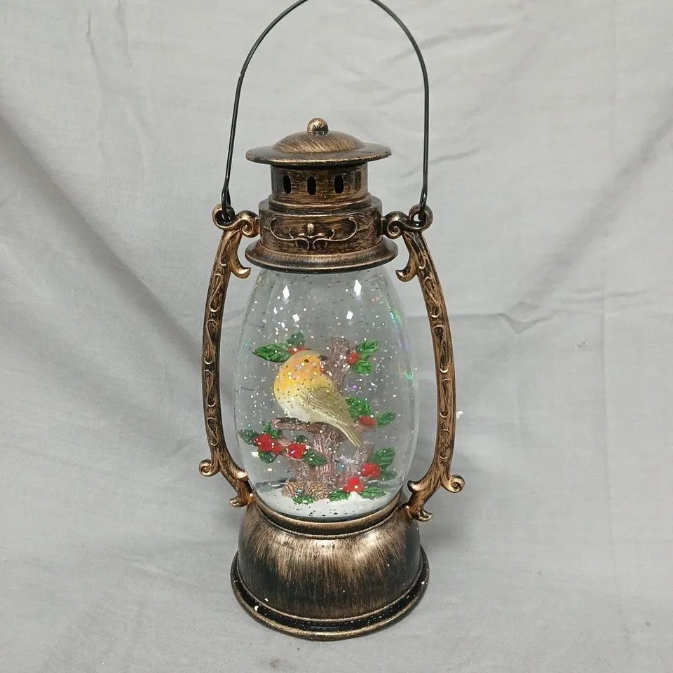 FESTIVE ROBIN LANTERN WITH HANGING HOOK