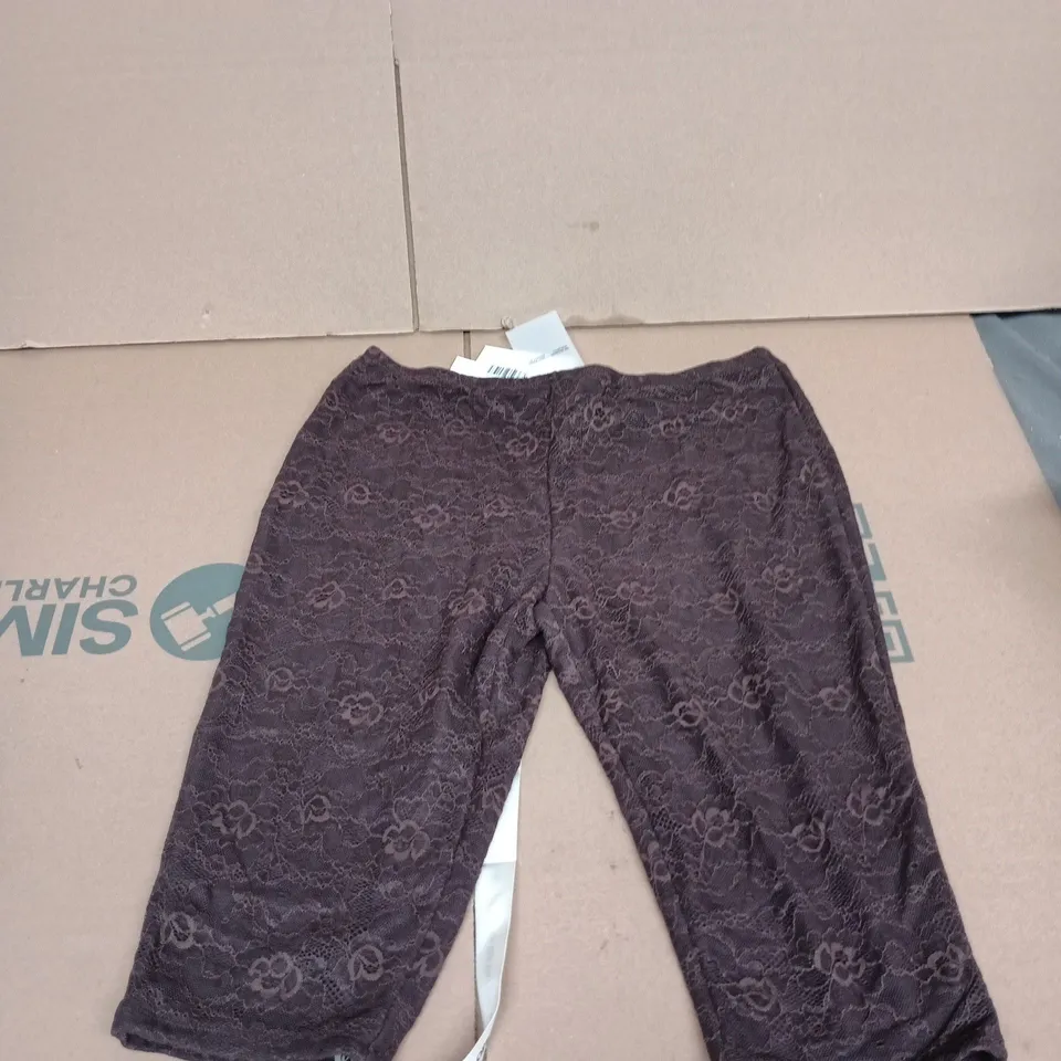 Mars The Label Women's Lace Overlay Palazzo Trousers – Burgundy
