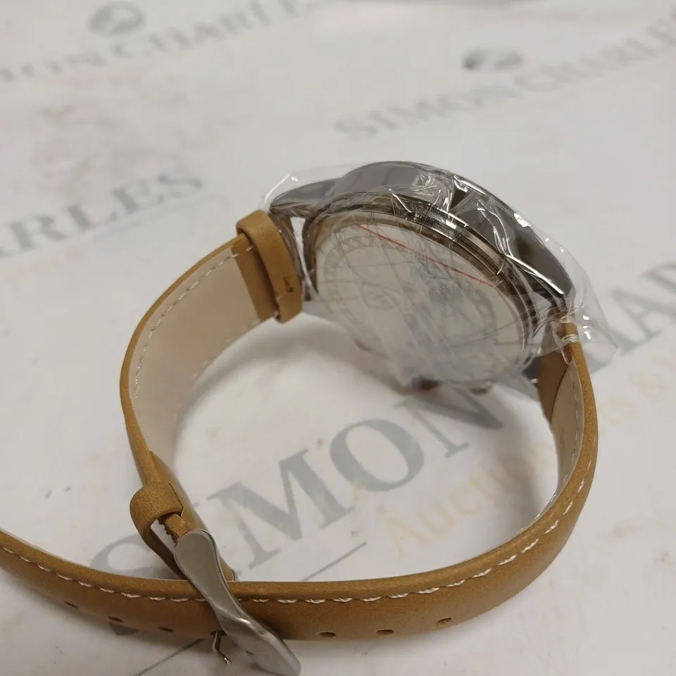 MENS RUCKSTUHL CHRONOGRAPH WATCH – BLACK DIAL - LEATHER STRAP – DATE FUNCTION