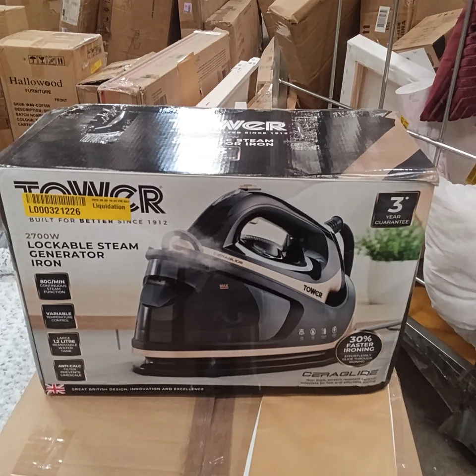 BOXED TOWER LOCKABLE STEAM GENERATOR IRON BLACK/GOLD 
