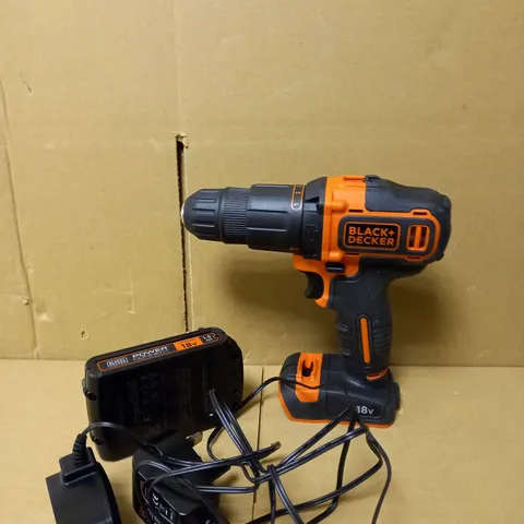 BLACK & DECKER 18V 2 GEAR HAMMER DRILL