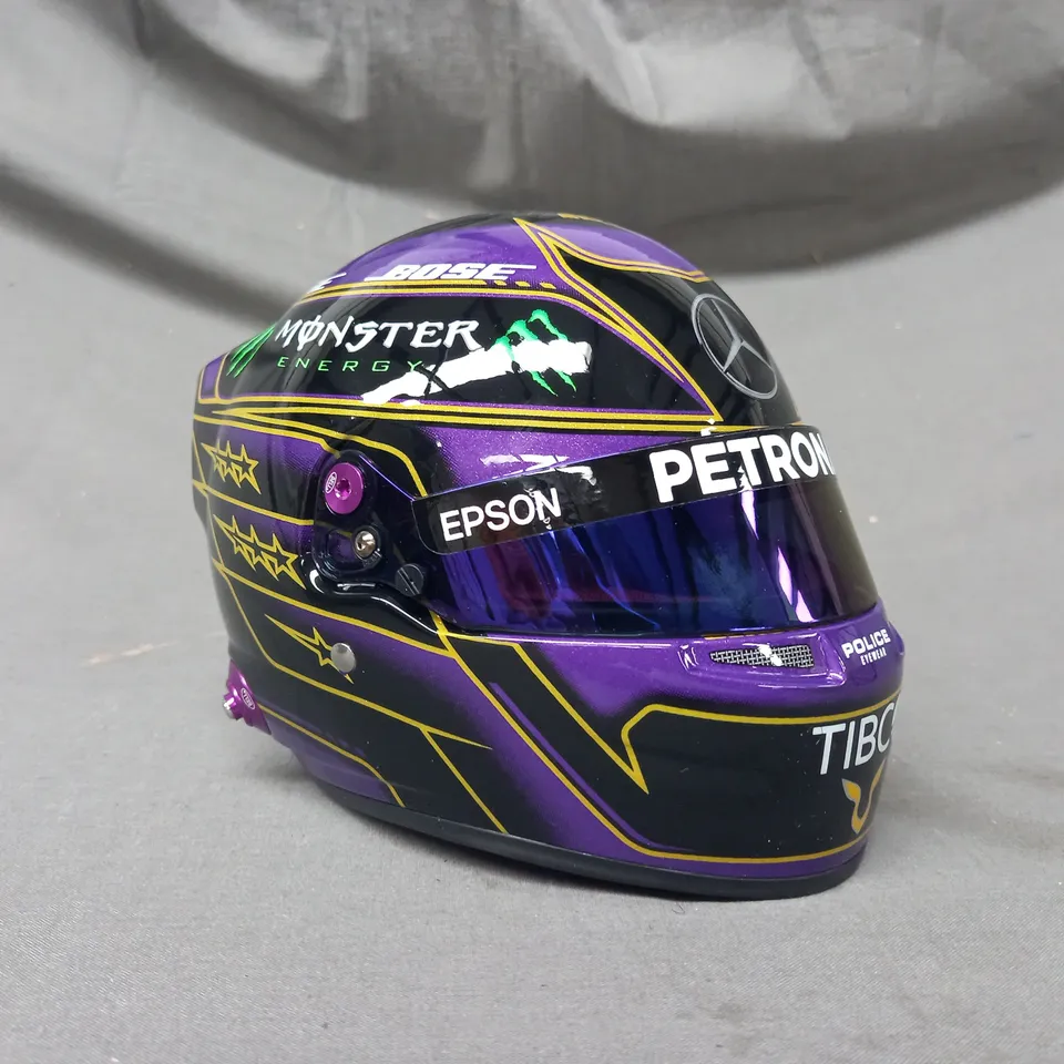 BOXED MERCEDES AMG PETRONAS FORMULA 1 TEAM 1:2 SCALE COLLECTIBLE LEWIS HAMILTON SPECIAL EDITION HELMET