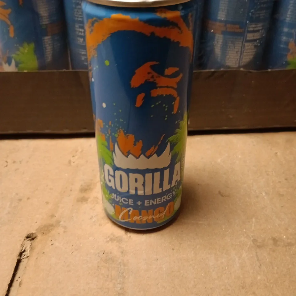 GORILLA ENERGYMANGO COCONUT DRINK 250ML – 22 CAN CARTON (BOXED)