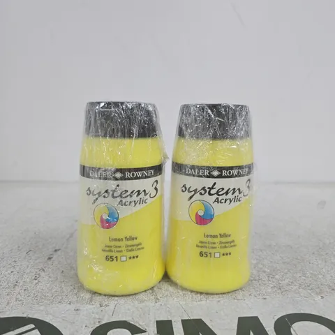 DALER-ROWNEY SYSTEM 3 ACRYLIC LEMON YELLOW – 2 BOTTLES