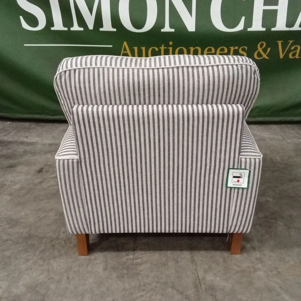 BAY STRIPE FABRIC ARMCHAIR RRP £749