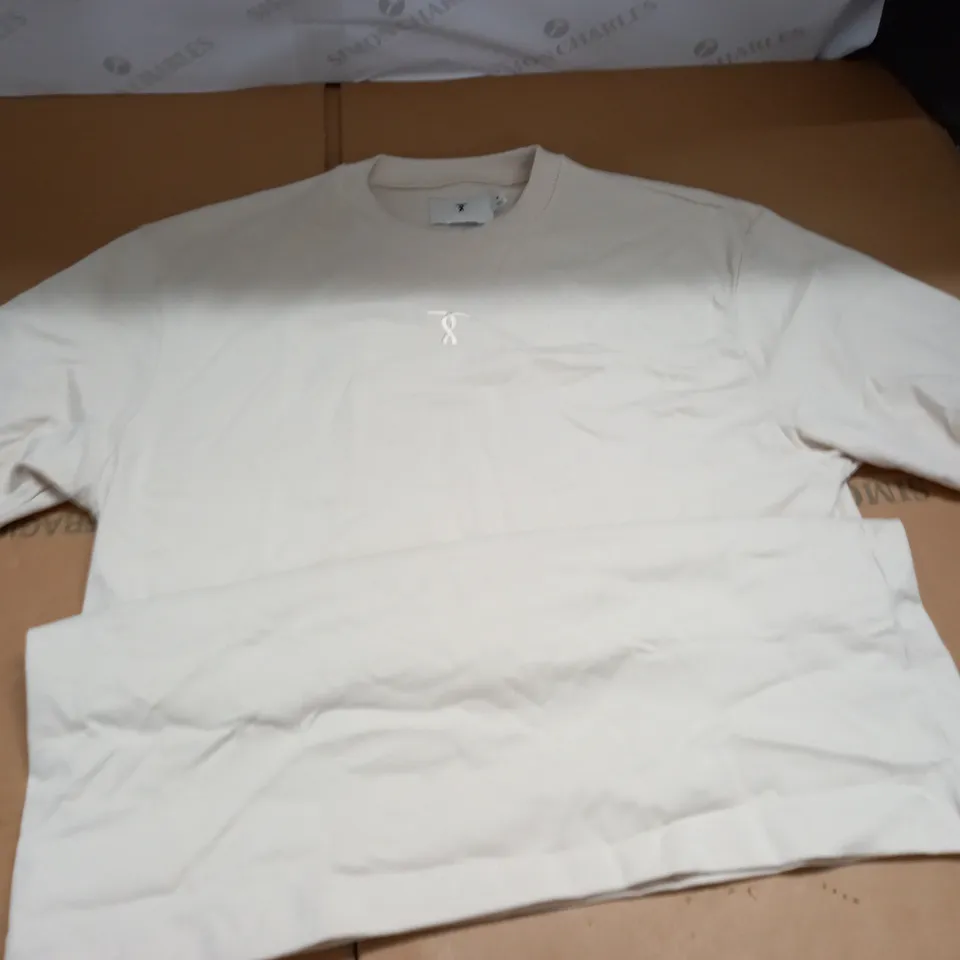 TOPSHOP PREMIUM OVERSIZED TEE IN ECRU - M