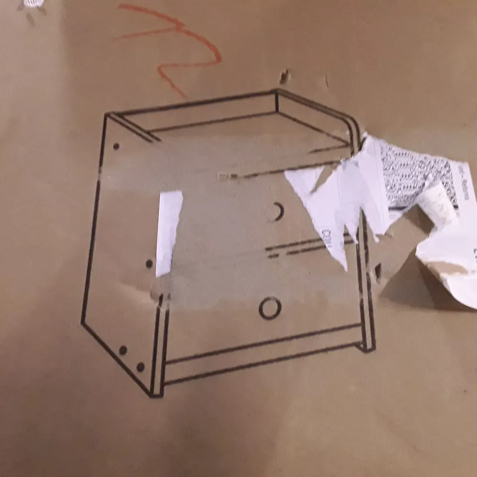 BOXED NIGHT TABLE - MORANDI WOOD COLOUR + WHITE