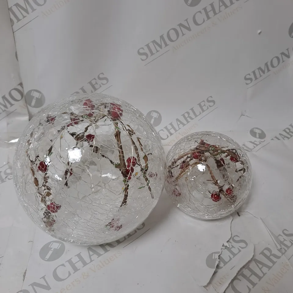BOXED SET OF 2 GLOBE BERRY DECORATIVE SPHERES