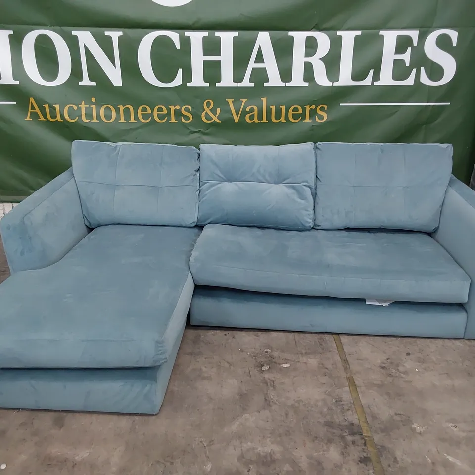 QUALITY BRITISH DESIGNER THE LOUNGE COMPANY HERMIONE CHAISE SOFA LHF SHALLOW PUDDLE FABRIC 