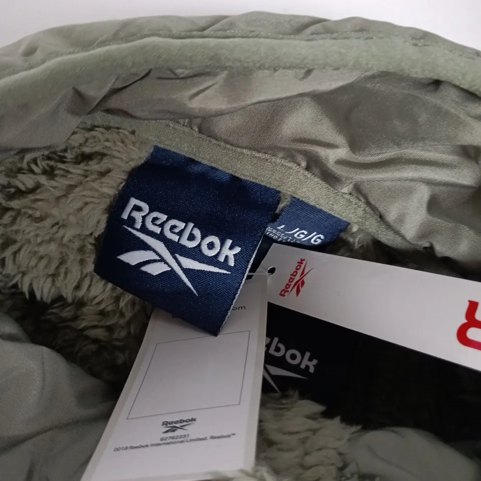 REEBOK DOUBLE MONKEY FLEECE JACKET IN SAGE - LARGE