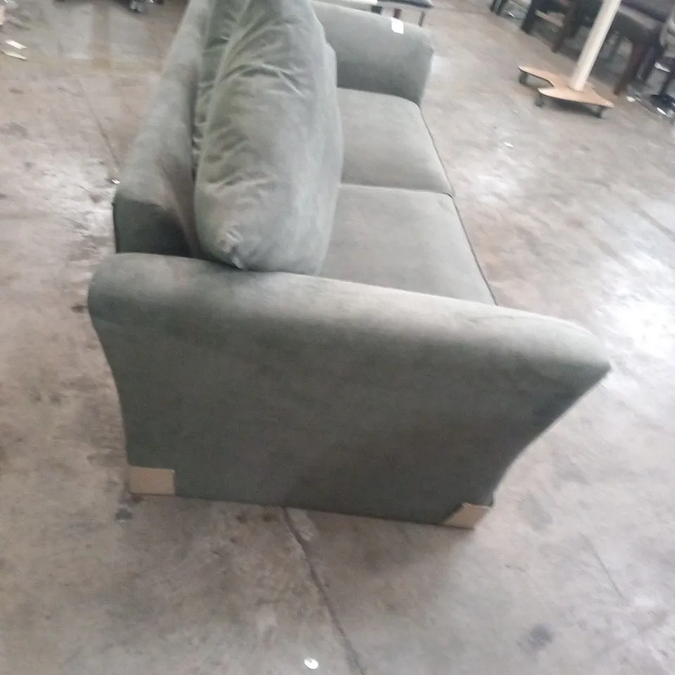 DESIGNER DURY GREY FABRIC THREE SEATER SOFA