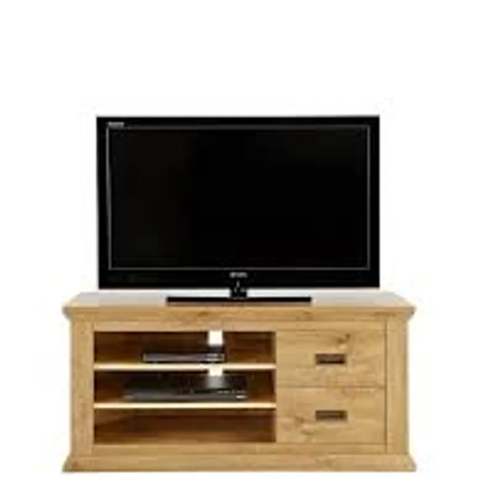BOXED CLIFTON OAK-EFFECT CORNER TV UNIT (1 BOX) RRP £159.99