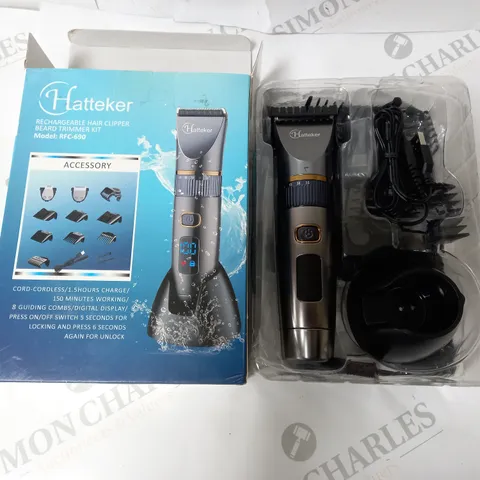 BOXED HATTEKER RECHARGEABLE HAIR CLIPPER BEARD TRIMMER KIT