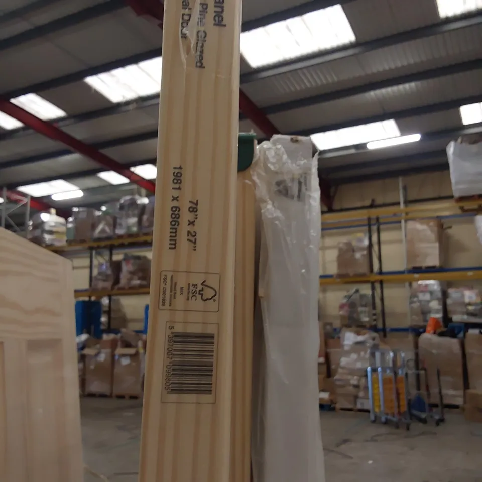 CLEAR PINE 4 PANEL HALF GLAZED INTERNAL DOOR 1981 × 686mm