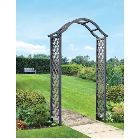 BOXED WOODLAND GARDEN ARCH SLATE 2.21M