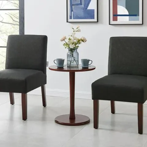 BRAND NEW BOXED PAOLA 2 CHAIRS & SIDE TABLE SET - BLACK (1 BOX)