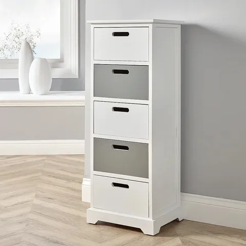 BOXED CHACON 5-DRAWER CHEST OF DRAWERS (1 BOX)