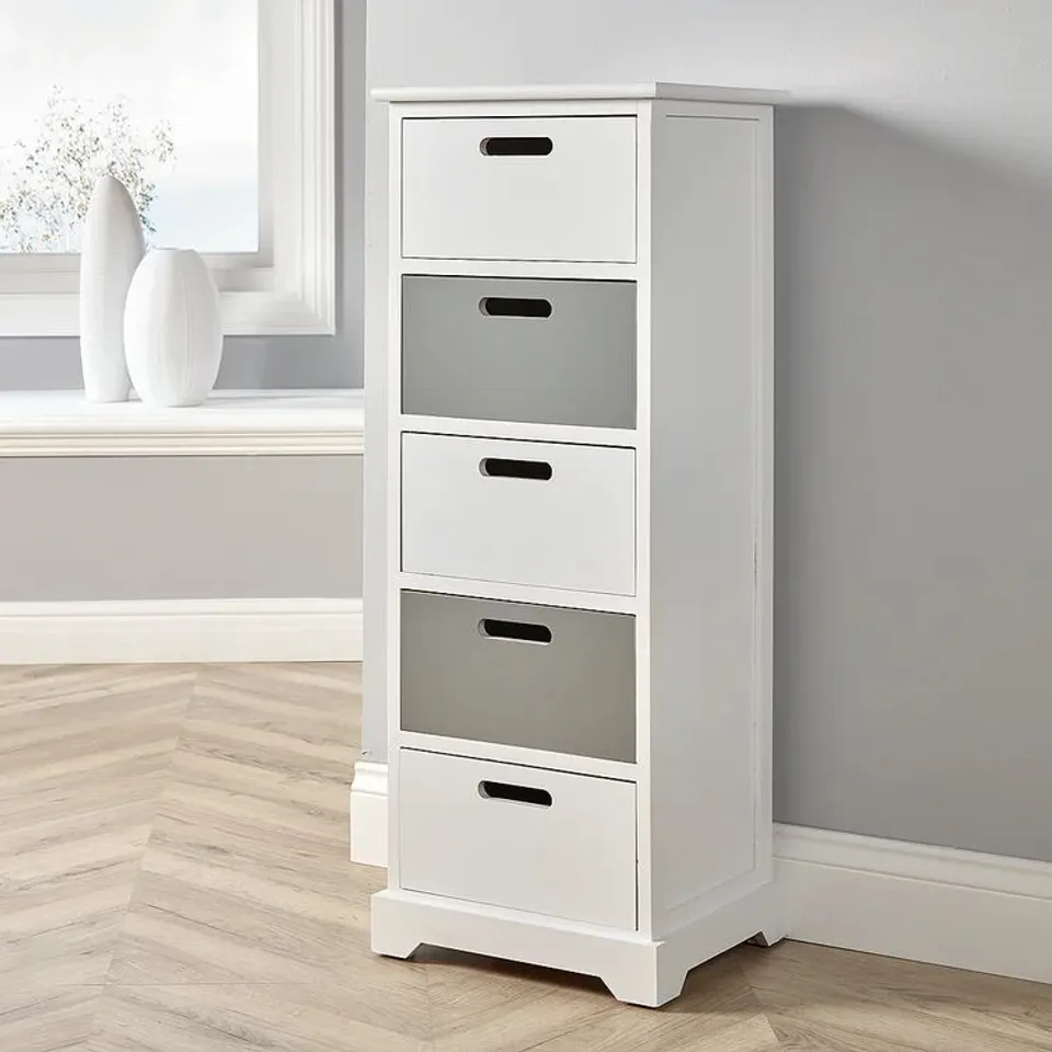 BOXED CHACON 5-DRAWER CHEST OF DRAWERS (1 BOX)
