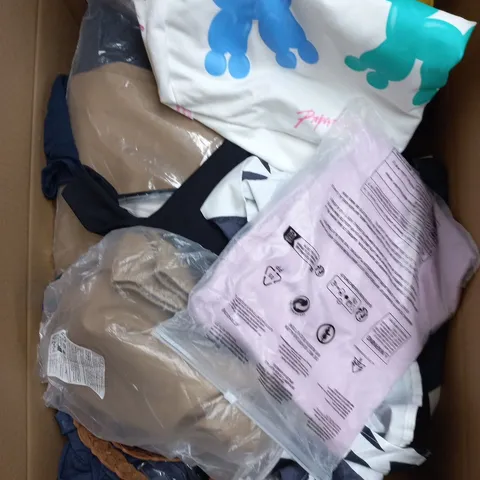 APPROXIMATELY 25 ASSORTED CLOTHING PRODUCTS IN VARIOUS STYLES & SIZES