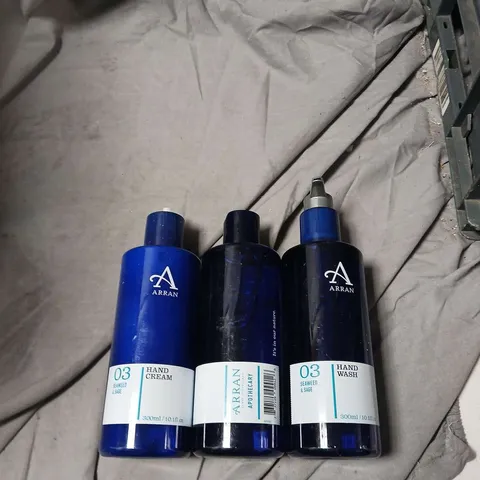 ARRAN AROMATICS HAND CREAM, HAND WASH & APOTHECARY SET (3 BLUE BOTTLES)