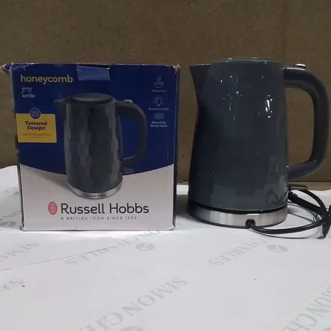 BOXED RUSSELL HOBBS GREY HONEYCOMB KETTLE