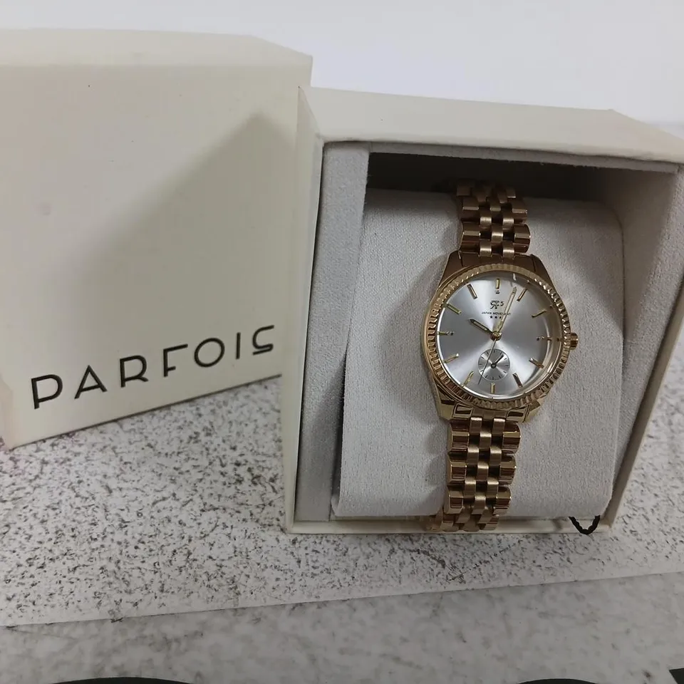 PARFOIS GOLD-TONE BRACELET WATCH – BOXED