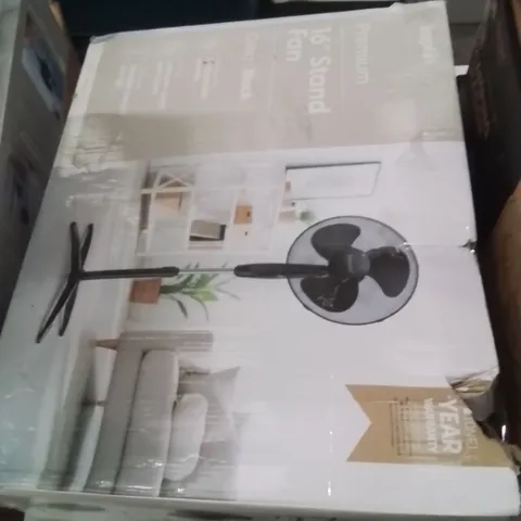 BOXED KEPLIN PREMIUM 16" STAND FAN BLACK
